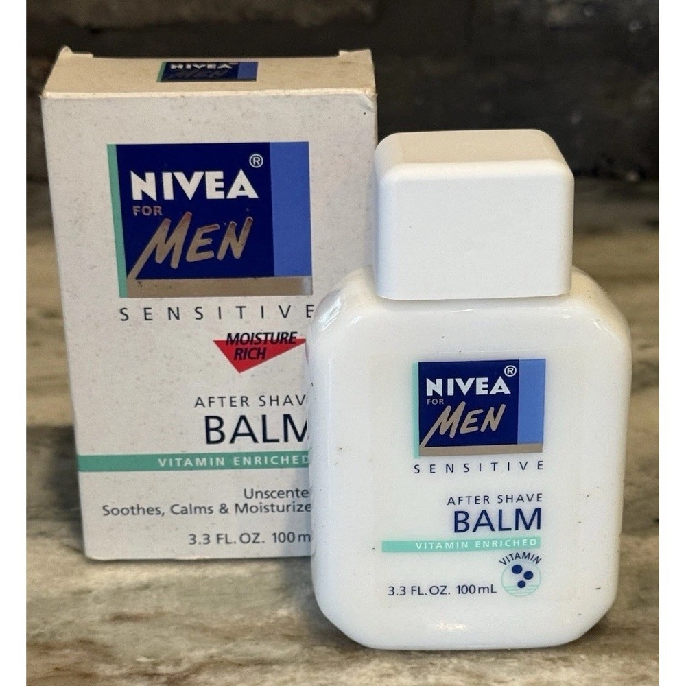 Vintage Nivea for Men Sensitive After Shave Balm 3.3oz Beiersdorf Germany 2004